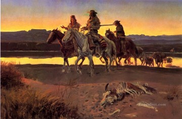 Carsons Hombres vaquero Charles Marion Russell Indiana Pinturas al óleo